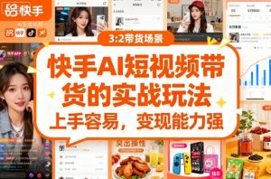 快手ai短视频带货的实战玩法,上手容易,变现能力强 – 战狼项目网_分享创业资讯_最新网络项目资源-生财有道