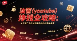 油管(youtube)挣钱全攻略:从开通广告收益到国内收款的实操指南(更新) – 战狼项目网_分享创业资讯_最新网络项目资源-生财有道