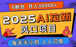 2025AI拉新风口项目,0粉0基础月入30000+新手小白轻松学会 – 战狼项目网_分享创业资讯_最新网络项目资源-生财有道