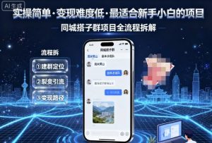 实操简单,变现难度低,最适合新手小白做的项目,每天轻松收入3张,同城搭子群项目全流程拆解 – 战狼项目网_分享创业资讯_最新网络项目资源-生财有道